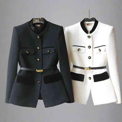Sansa Woolen Office Jacket — Elegant Mid-Length Women's Blazer 2