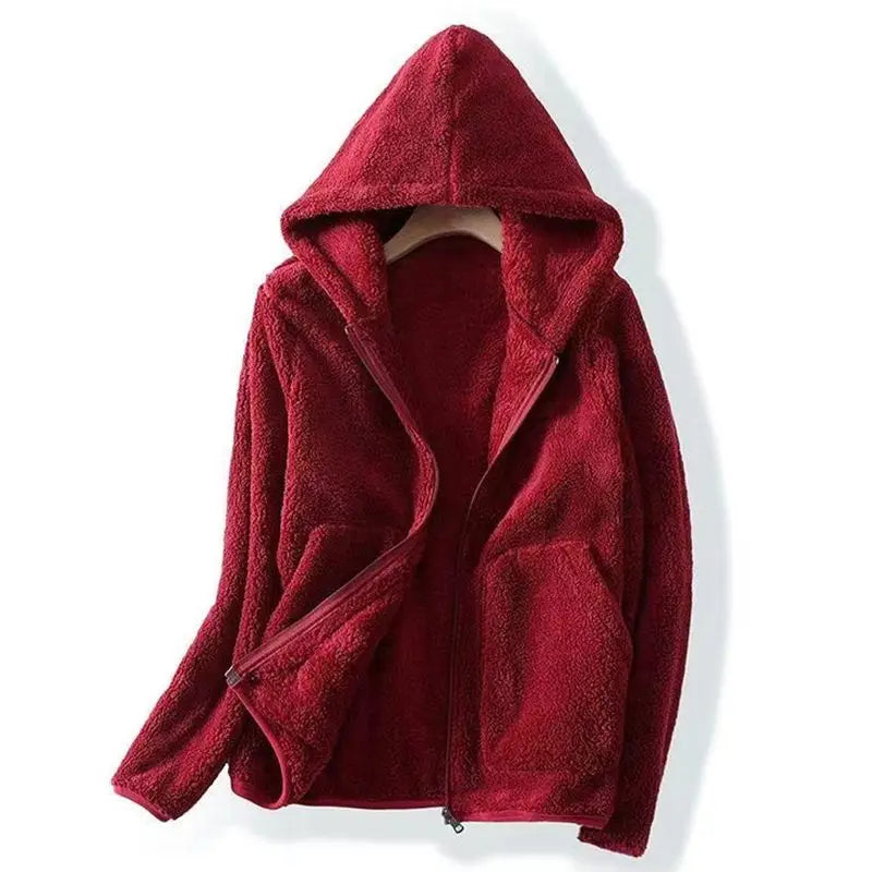 Women's Sherpa Fleece Hoodie — Oversized Zip Front, Cozy Fit 4