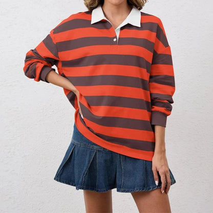 Reyna Rugby Shirt — Bold Wide Stripe Relaxed Fit Polo 5
