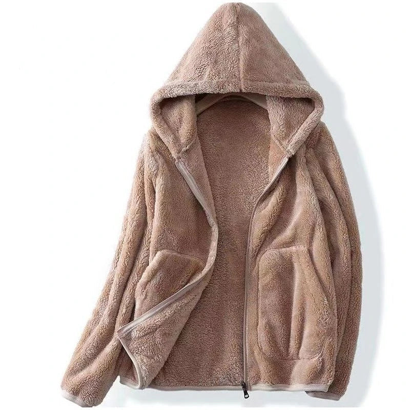 Women's Sherpa Fleece Hoodie — Oversized Zip Front, Cozy Fit 3