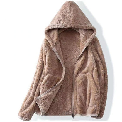 Women's Sherpa Fleece Hoodie — Oversized Zip Front, Cozy Fit 3