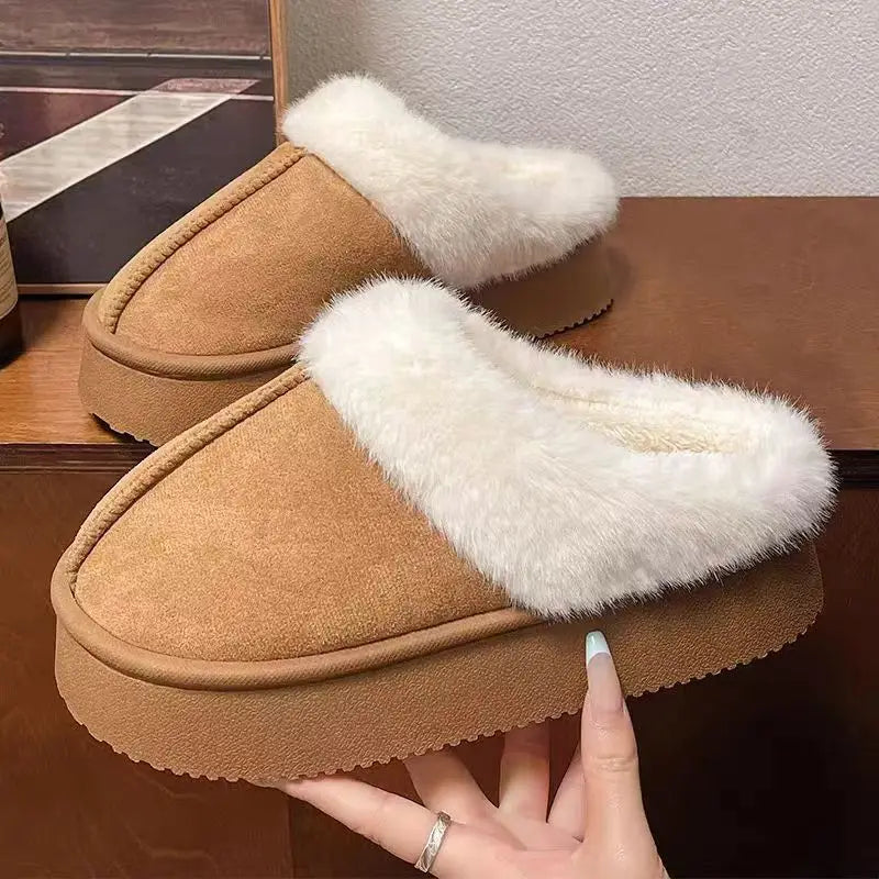 Women's Platform Slipper Boots — Warm Lined Ankle Boot 1
