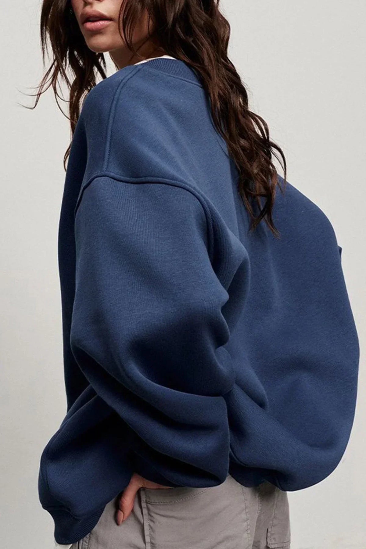 Oversized Crew-Neck Sweatshirt — Soft Organic Cotton Women's 8