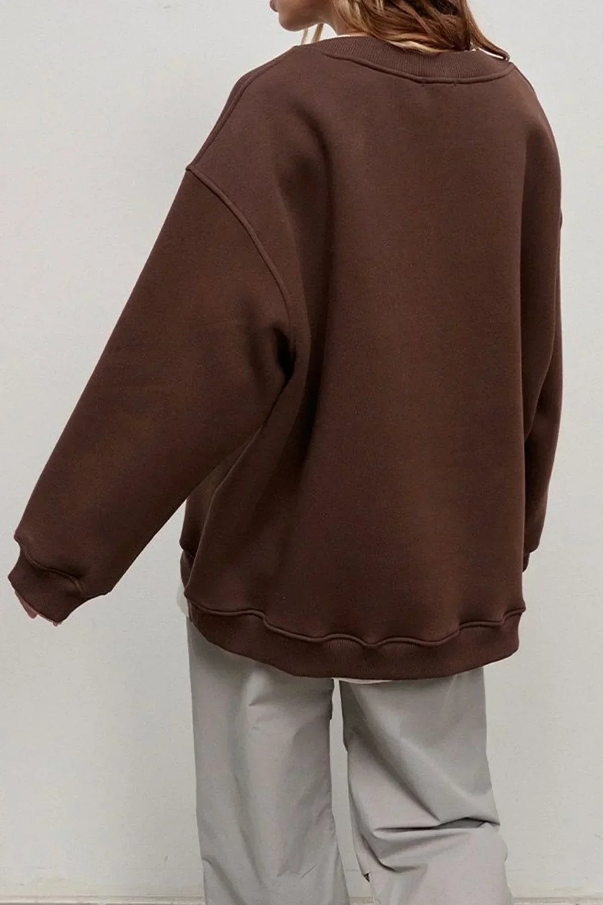 Oversized Crew-Neck Sweatshirt — Soft Organic Cotton Women's 5