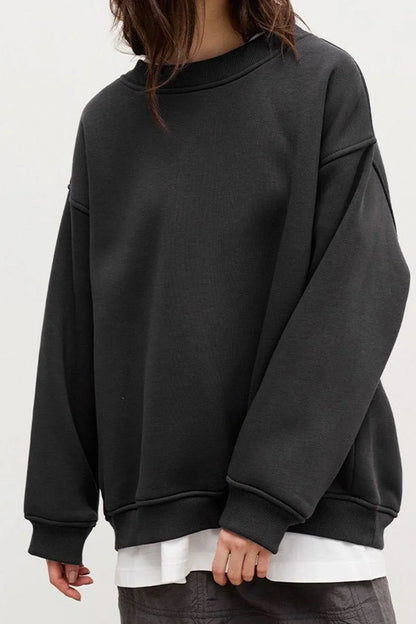 Oversized Crew-Neck Sweatshirt — Soft Organic Cotton Women's 14