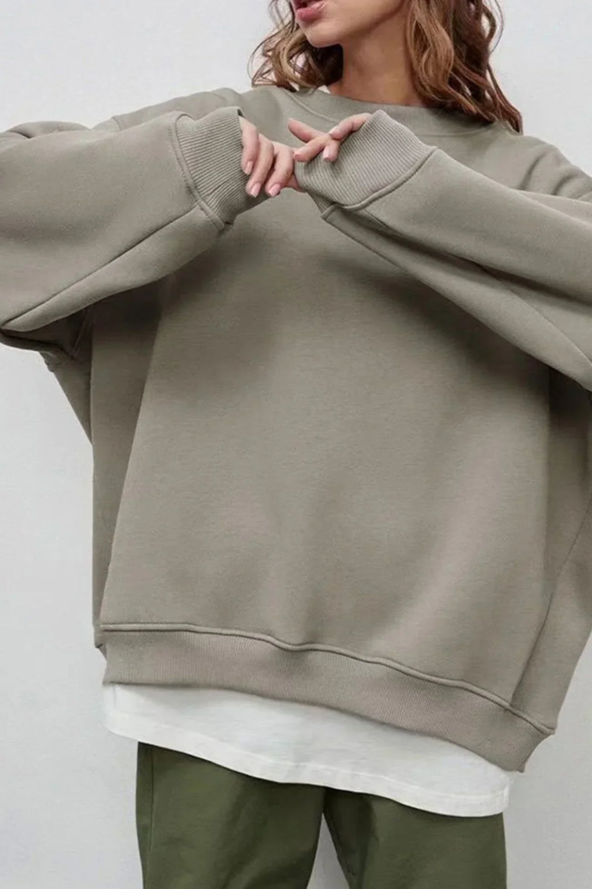 Oversized Crew-Neck Sweatshirt — Soft Organic Cotton Women's 3