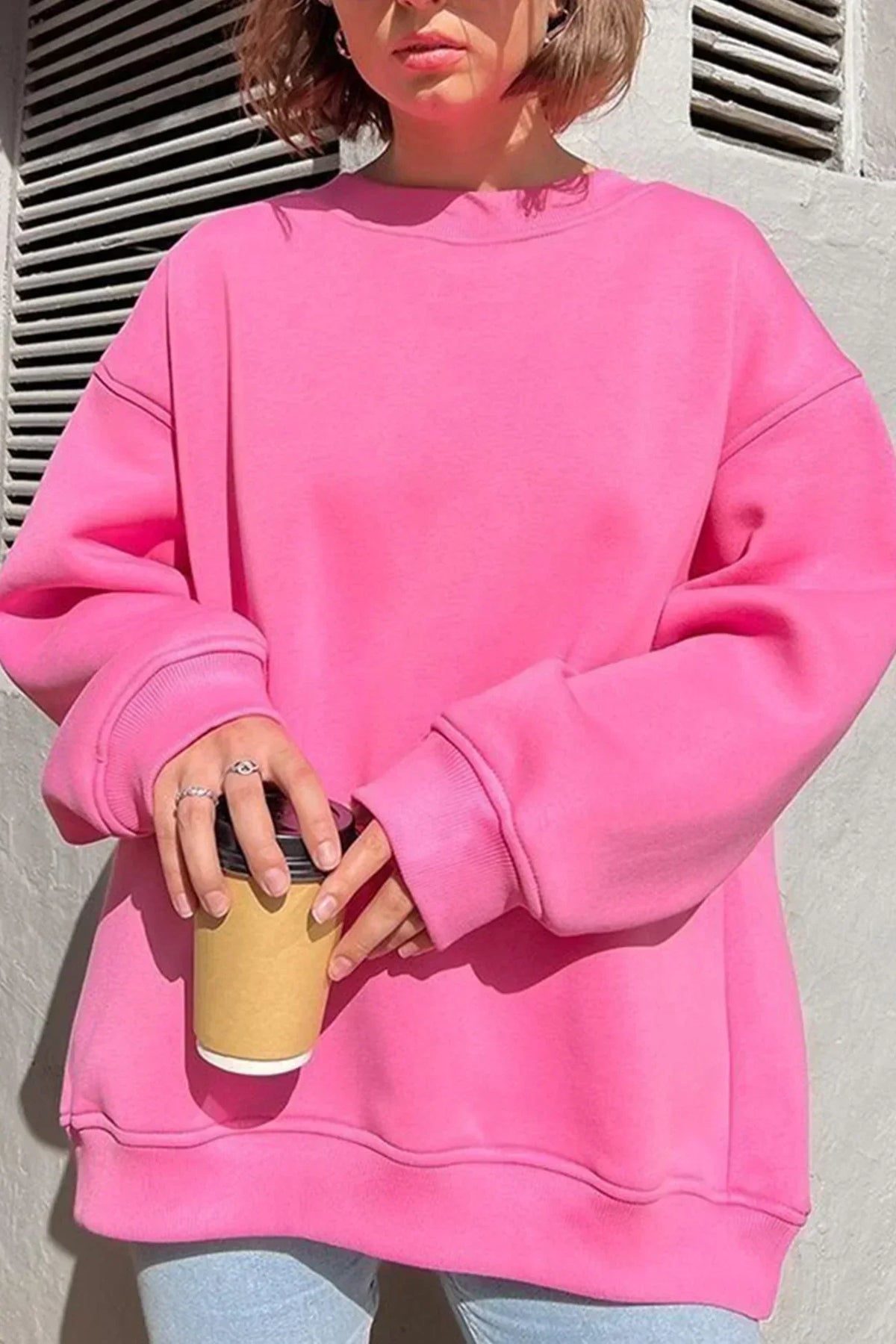 Oversized Crew-Neck Sweatshirt — Soft Organic Cotton Women's 1