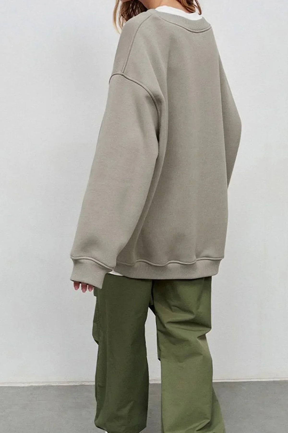 Oversized Crew-Neck Sweatshirt — Soft Organic Cotton Women's 7