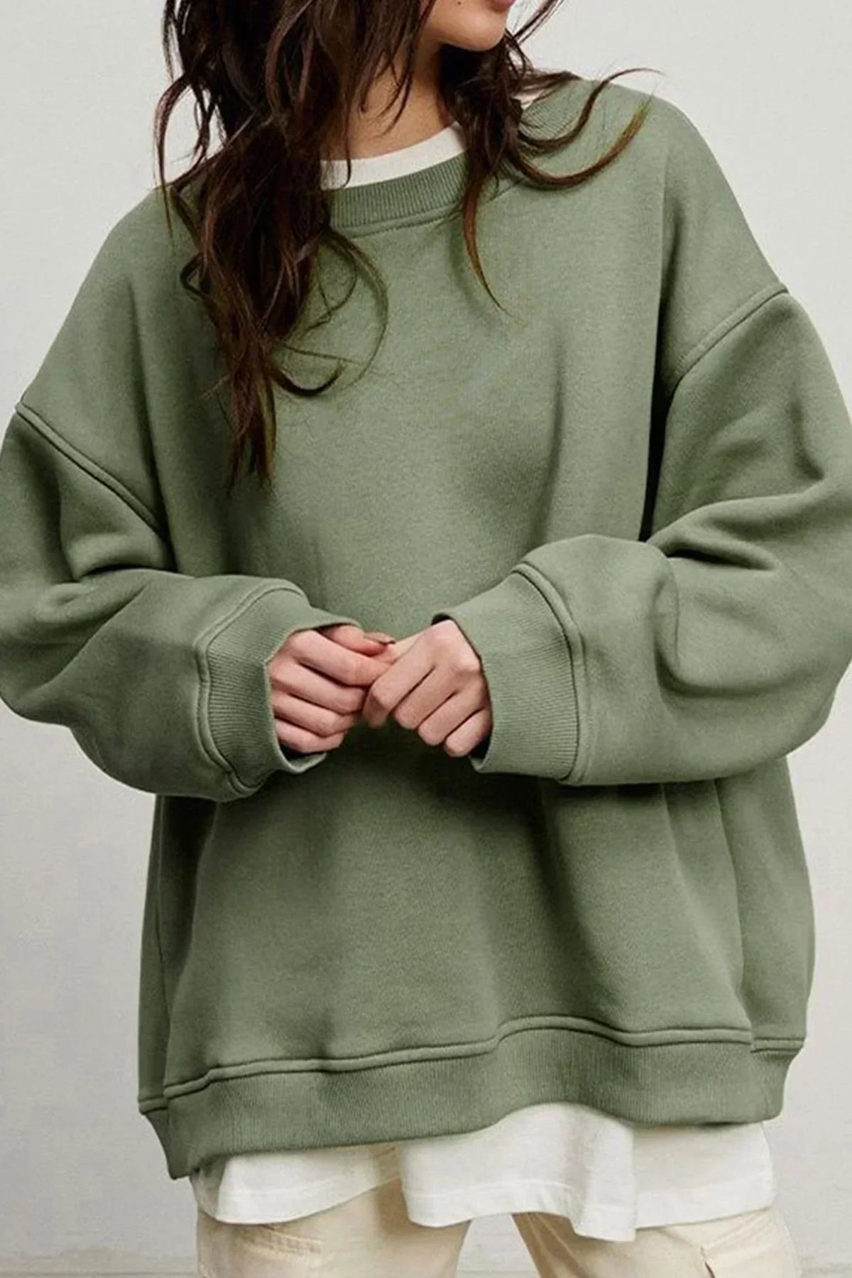Oversized Crew-Neck Sweatshirt — Soft Organic Cotton Women's 12