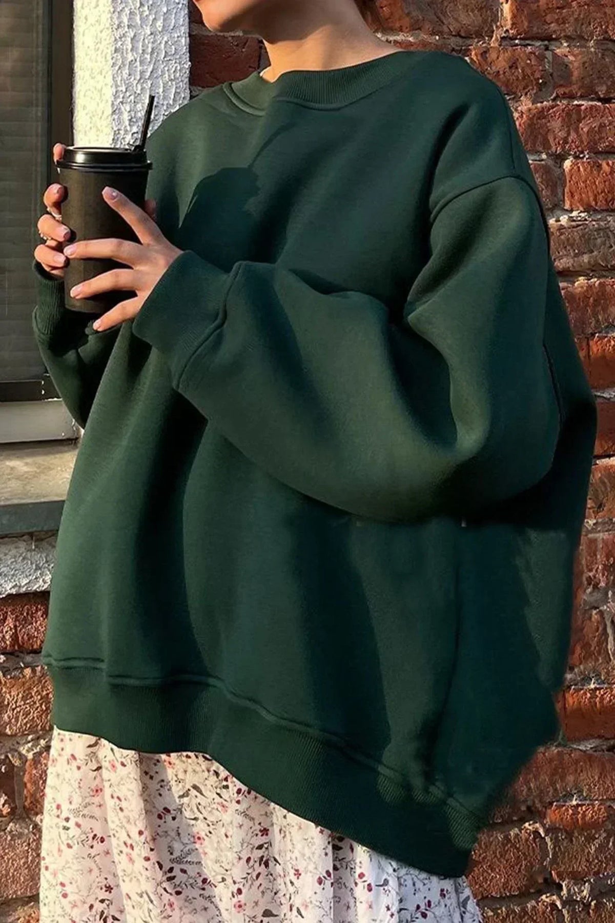 Oversized Crew-Neck Sweatshirt — Soft Organic Cotton Women's 10