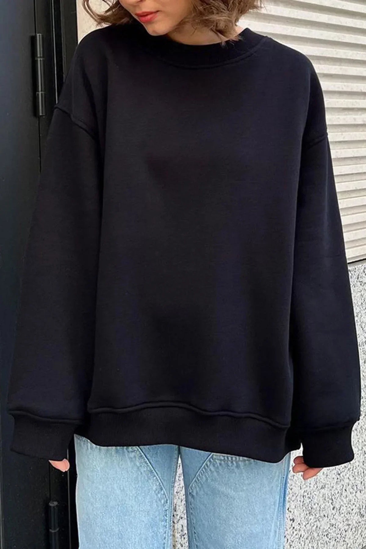 Oversized Crew-Neck Sweatshirt — Soft Organic Cotton Women's 2