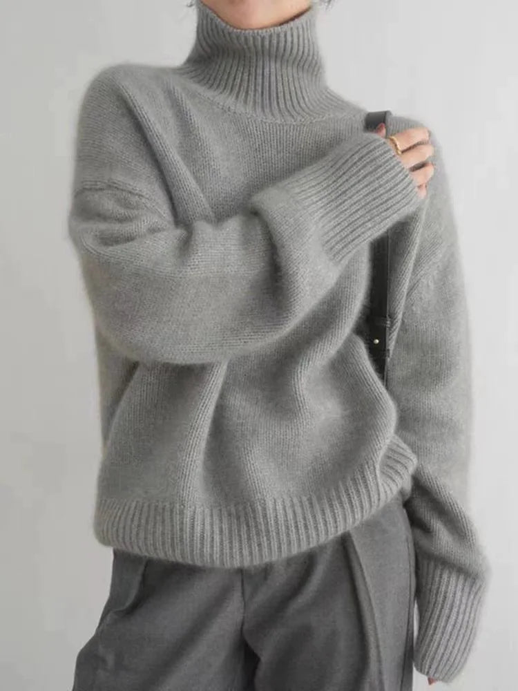 Women's Cashmere Turtleneck Sweater — Soft High Collar 3