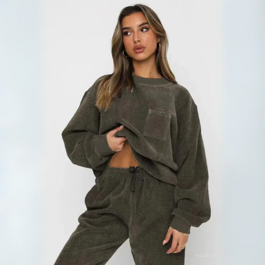 Corduroy Sweatset — Relaxed Fit Sweatshirt & Cuffed Joggers 1