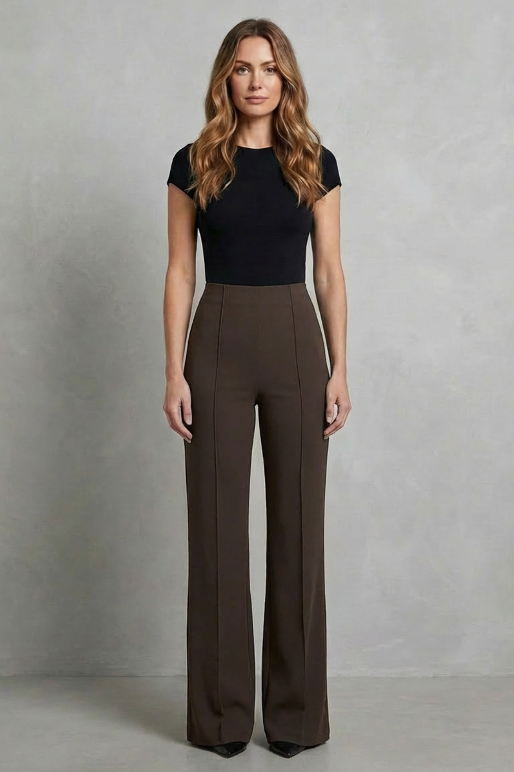 Women's High Waisted Wide Leg Tailored Trousers 8