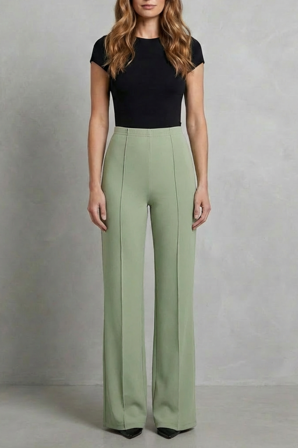 Women's High Waisted Wide Leg Tailored Trousers 9