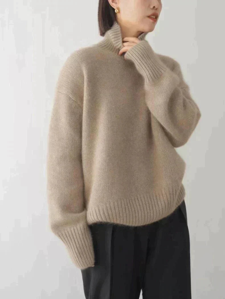 Women's Cashmere Turtleneck Sweater — Soft High Collar 5