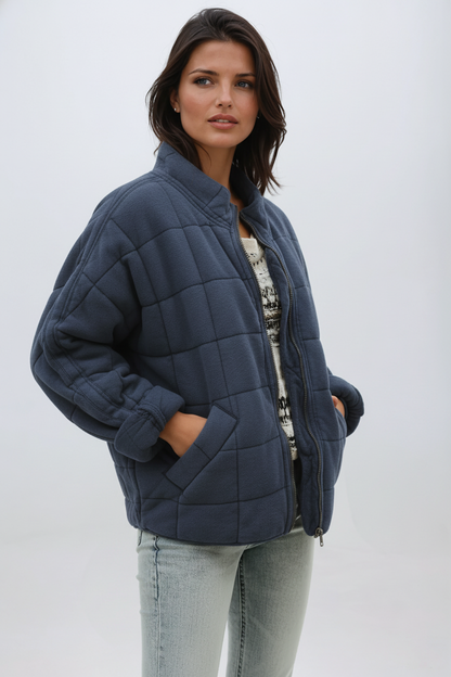 Women's Oversized Quilted Coat — Elegant Warm Puffer Jacket 3