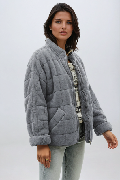 Women's Oversized Quilted Coat — Elegant Warm Puffer Jacket 11