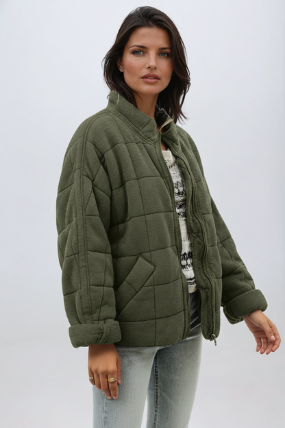 Women's Oversized Quilted Coat — Elegant Warm Puffer Jacket 5