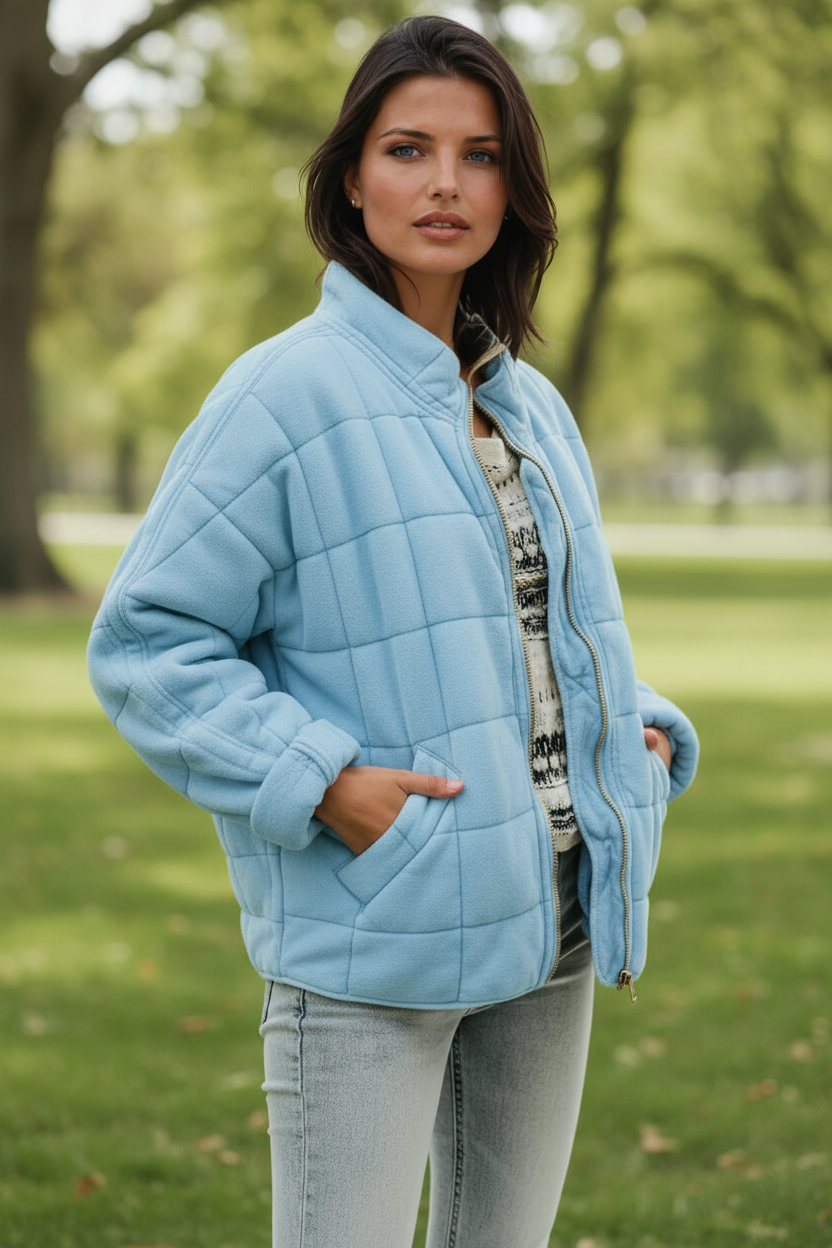 Women's Oversized Quilted Coat — Elegant Warm Puffer Jacket 12