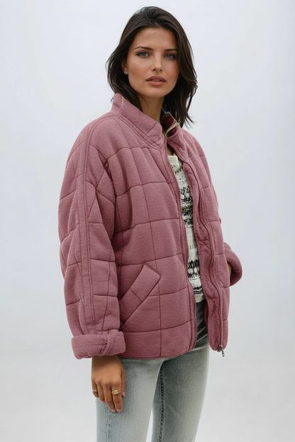 Women's Oversized Quilted Coat — Elegant Warm Puffer Jacket 7
