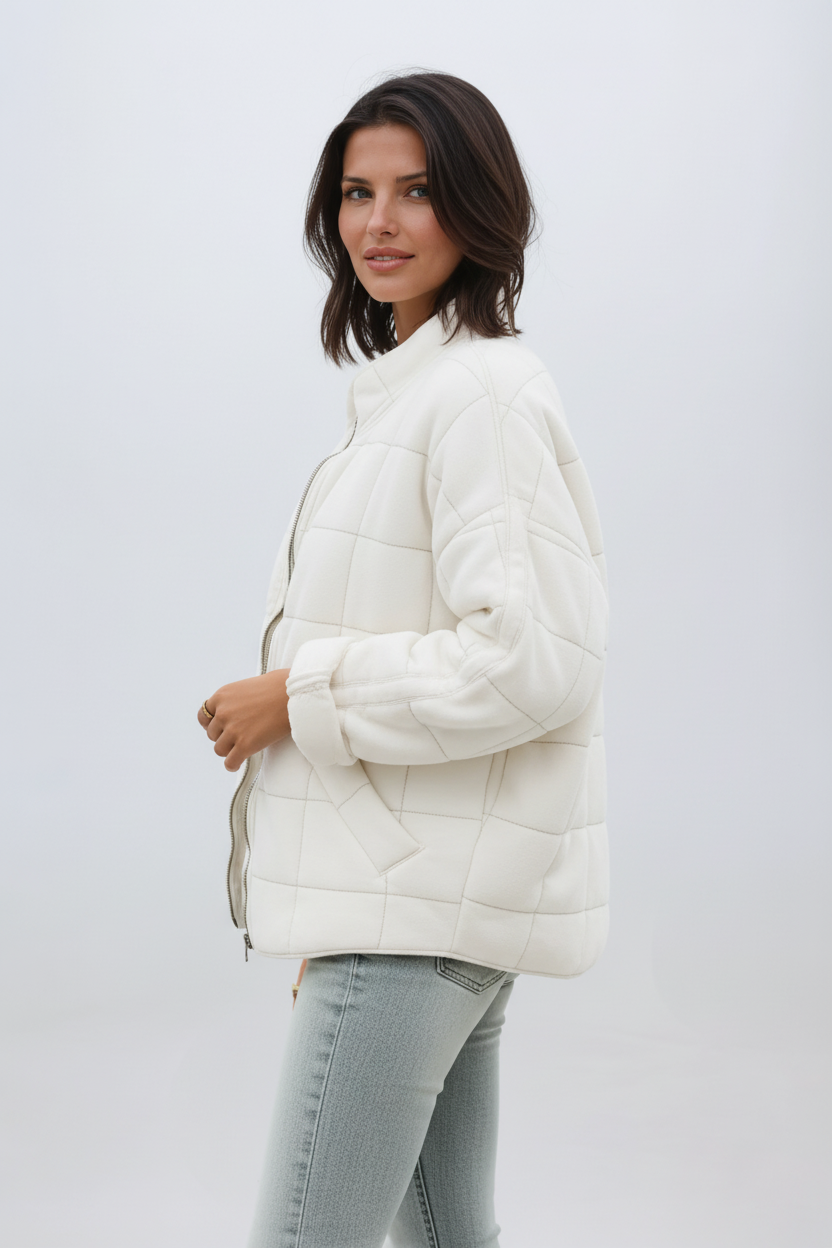 Women's Oversized Quilted Coat — Elegant Warm Puffer Jacket 9
