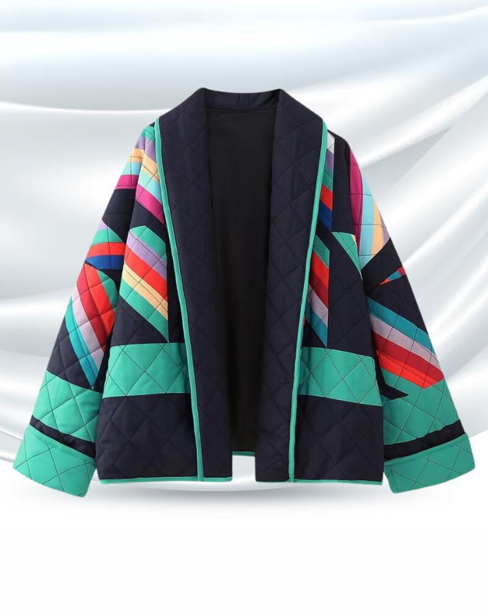 Aria Retro Revival Coat — Oversized Patchwork Jacket 6