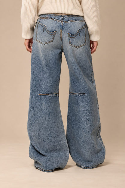Baggy Wide-Leg Jeans with Ribbed Waistband — Urban Street Style