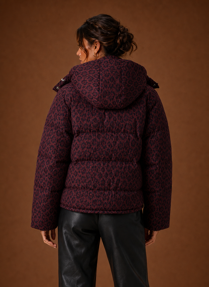 Women's Leopard Print Puffer Jacket — Quilted Winter Coat 7