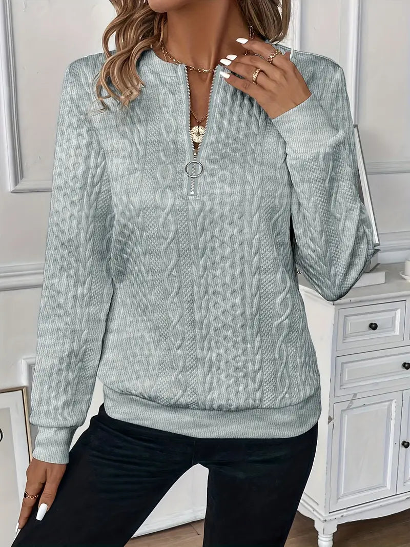 Women's Hooded Zipper Sweater — Cozy Loose Fit Pullover 20