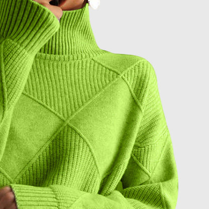 Women's Turtleneck Sweater — Soft Geometric Knit 7 Colours 9