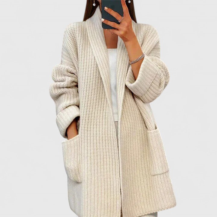 Relaxed Cashmere Cardigan — Open Front with Pockets 2