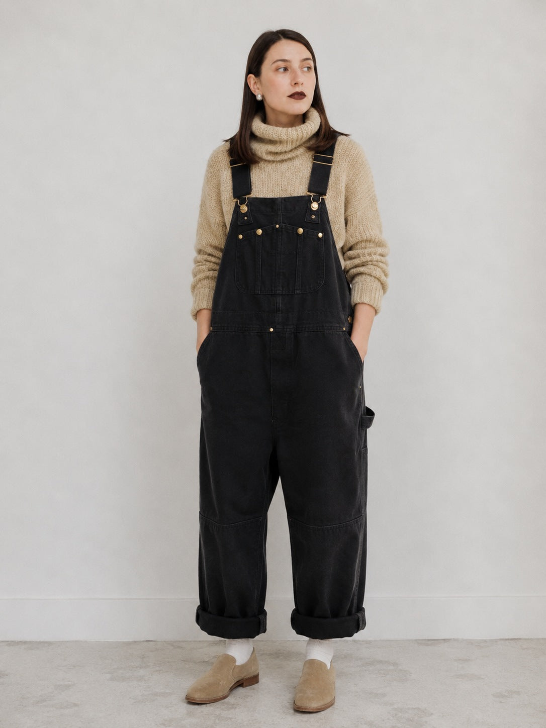 Women's Canvas Bib Overalls — Relaxed Fit Dungarees 5