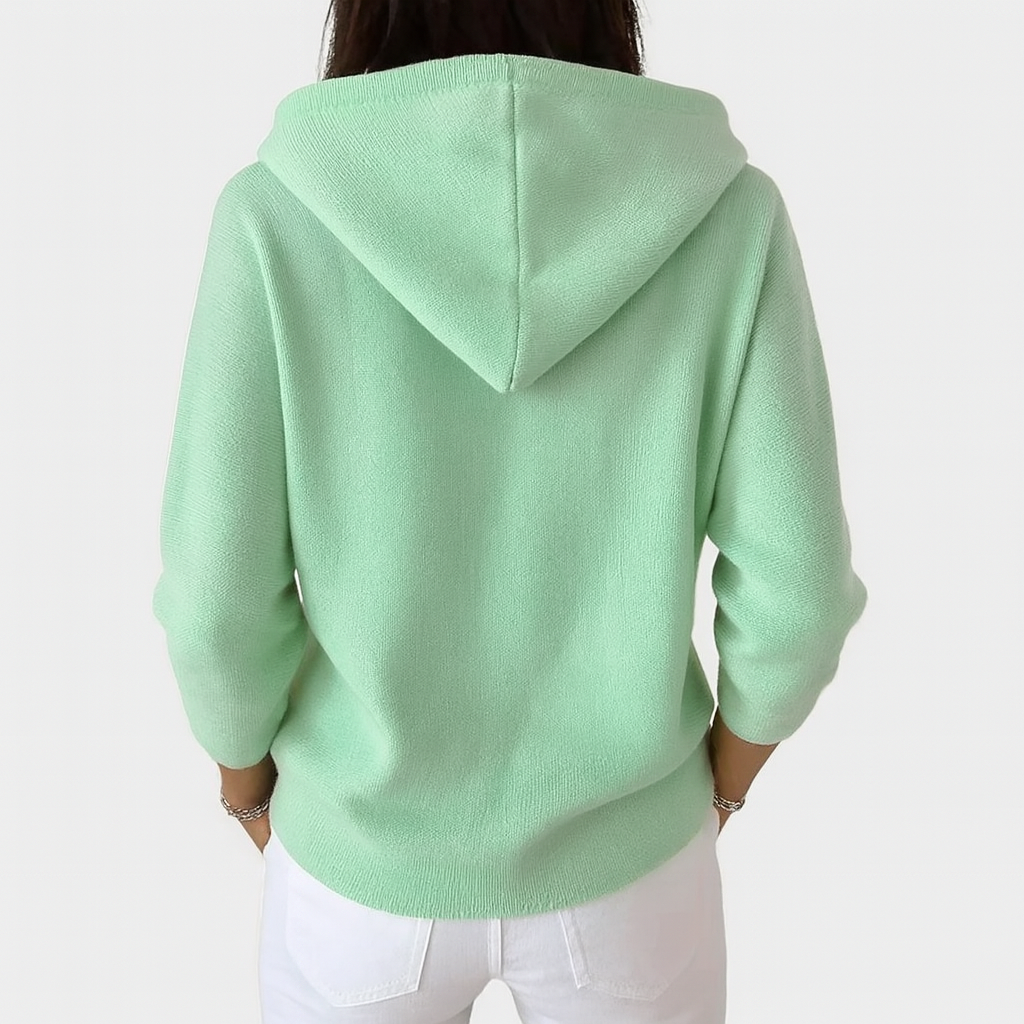 Women's Hooded Cardigan — Button-Down Front & Long Sleeves 2