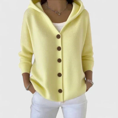 Women's Hooded Cardigan — Button-Down Front & Long Sleeves 4
