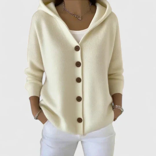 Women's Hooded Cardigan — Button-Down Front & Long Sleeves 5