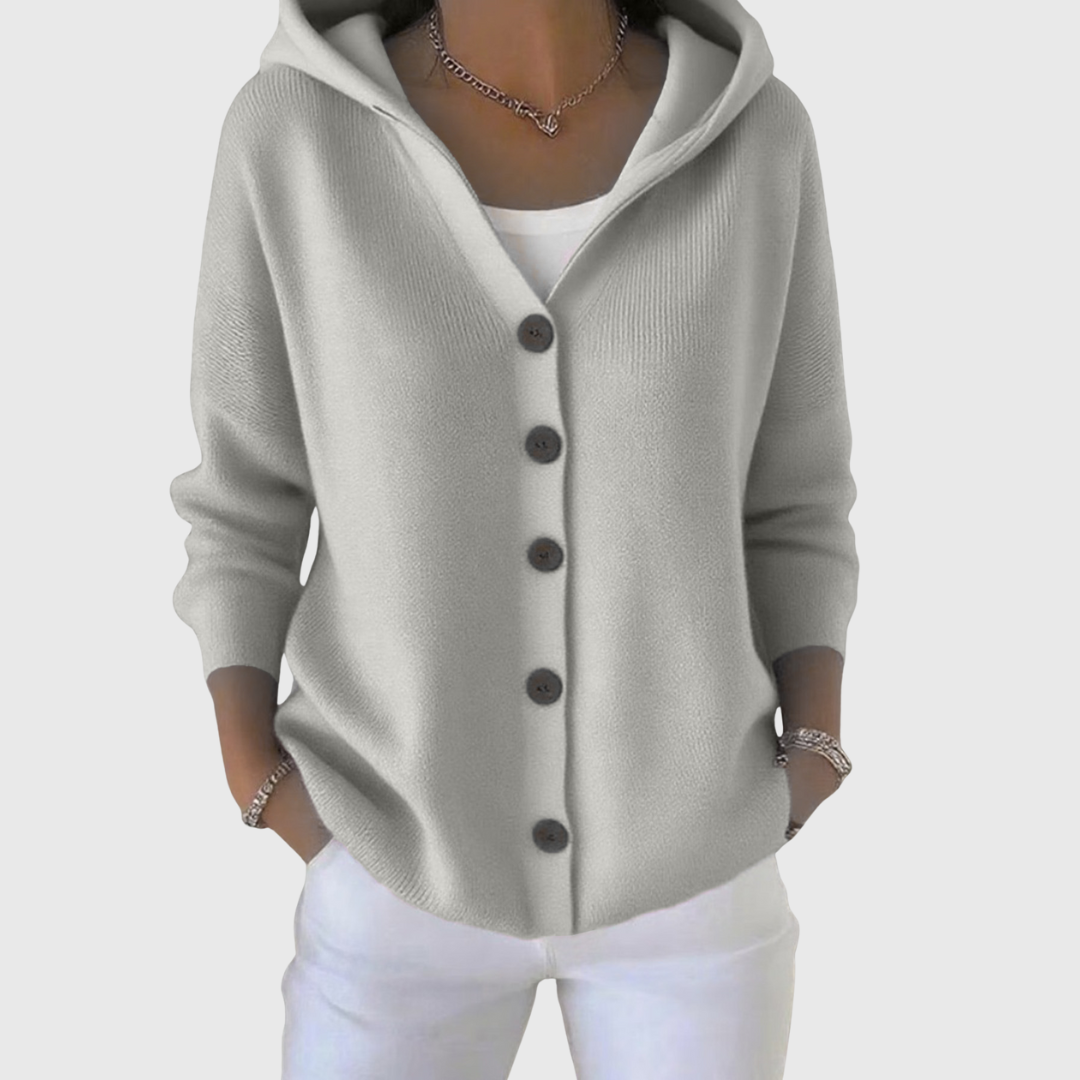 Women's Hooded Cardigan — Button-Down Front & Long Sleeves 6