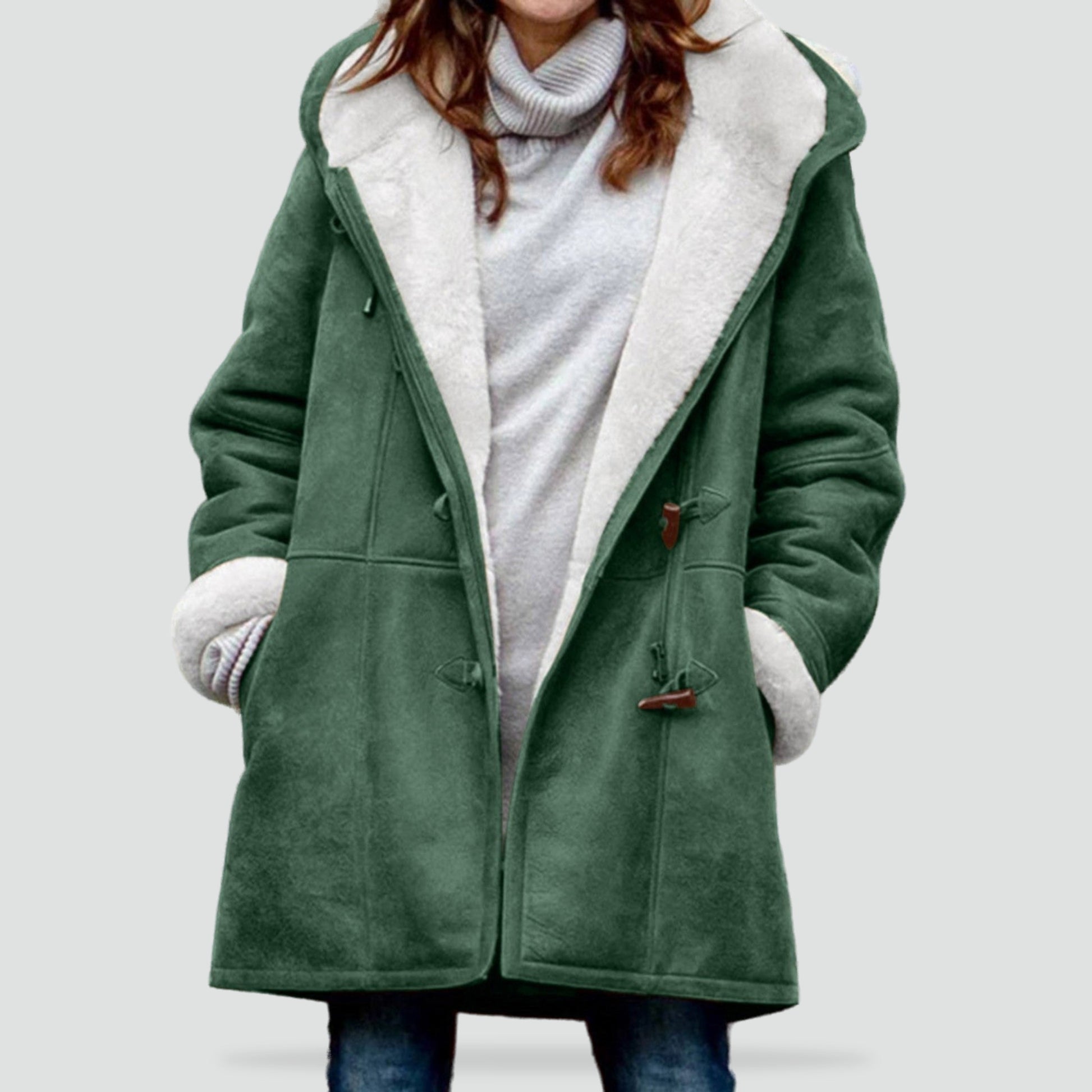 Women's Hooded Duffle Coat — Warm Lined Toggle Winter Coat 1