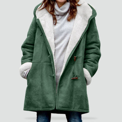 Women's Hooded Duffle Coat — Warm Lined Toggle Winter Coat 1