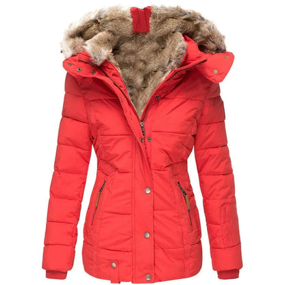 Women's Quilted Parka Jacket — Faux Fur Hood & Zip Pockets 5