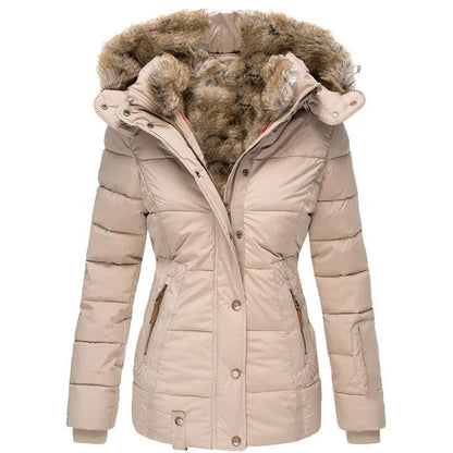Women's Quilted Parka Jacket — Faux Fur Hood & Zip Pockets 7