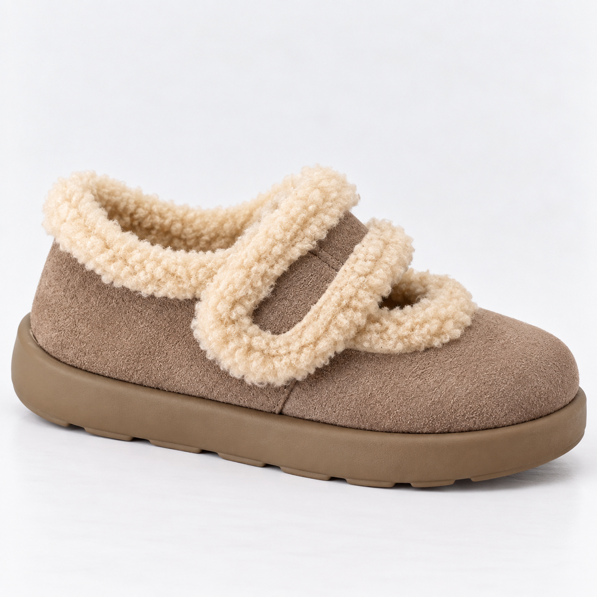 Women's Suede Slippers — Warm Faux Fur Lined Winter Shoes 2