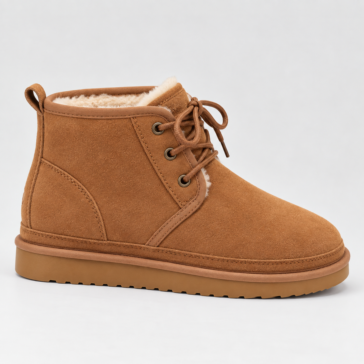 Women's Suede Lace-Up Ankle Boots — Faux Fur Lined Winter 1