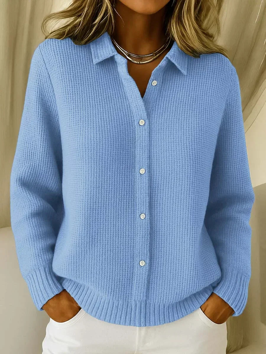 Harlow Longline Knit Cardigan — Elegant Button-Front Style 1