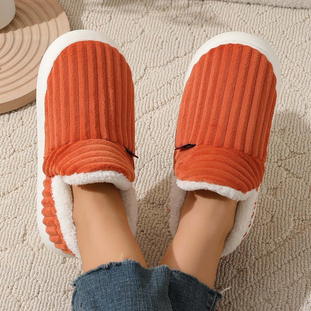 Non-Slip Plush House Slippers — Warm Corduroy Indoor 9