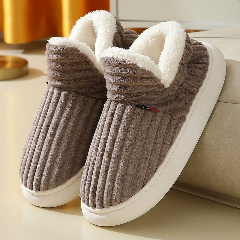 Non-Slip Plush House Slippers — Warm Corduroy Indoor 2