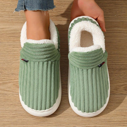 Non-Slip Plush House Slippers — Warm Corduroy Indoor 7