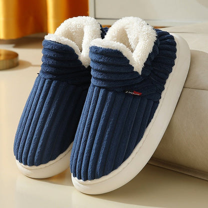 Non-Slip Plush House Slippers — Warm Corduroy Indoor 1