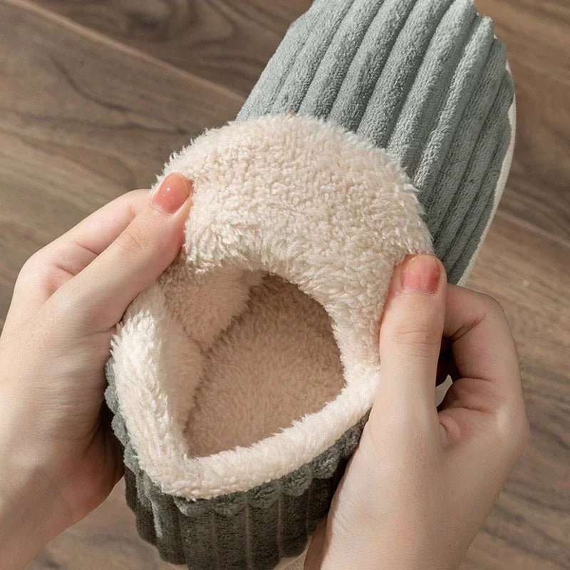 Non-Slip Plush House Slippers — Warm Corduroy Indoor 4