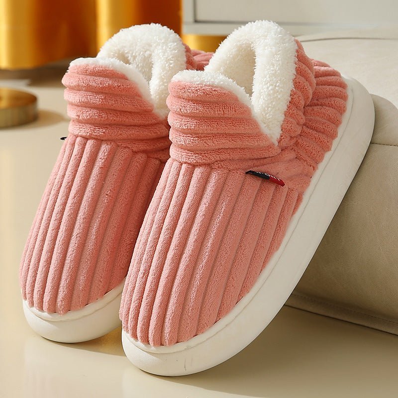Non-Slip Plush House Slippers — Warm Corduroy Indoor 8